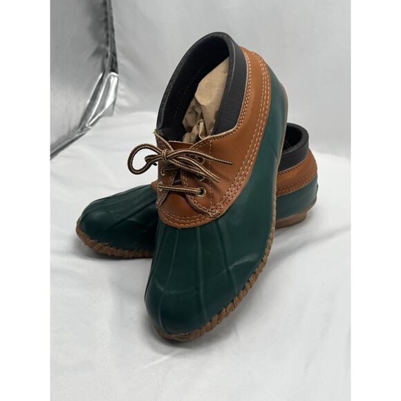 EDDIE BAUER Womens Duck Boots SIZE 10 Green LEATHER RAIN DUCK HUNTING Outdoor - Picture 2 of 9